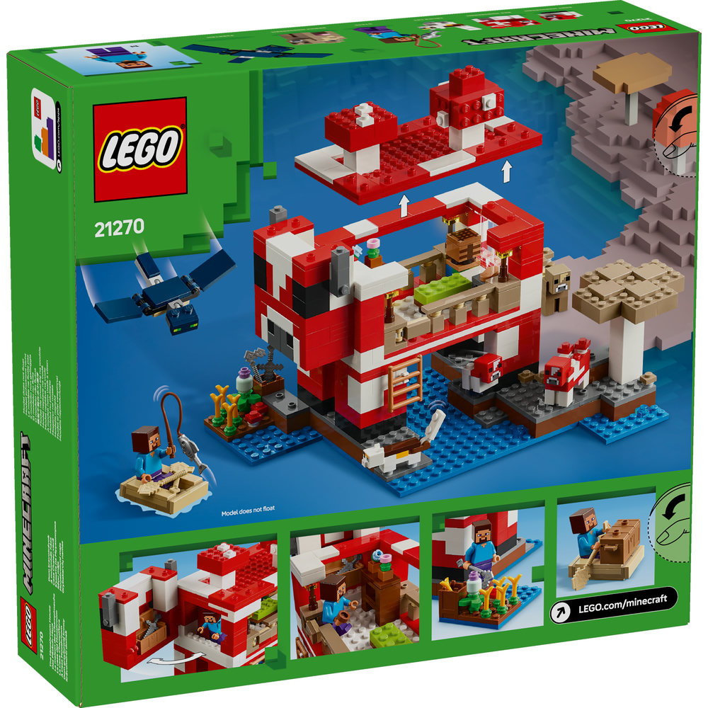 LEGO Minecraft The Mooshroom House Island Gamer Kit Toy for Kids 21270 - Image 9