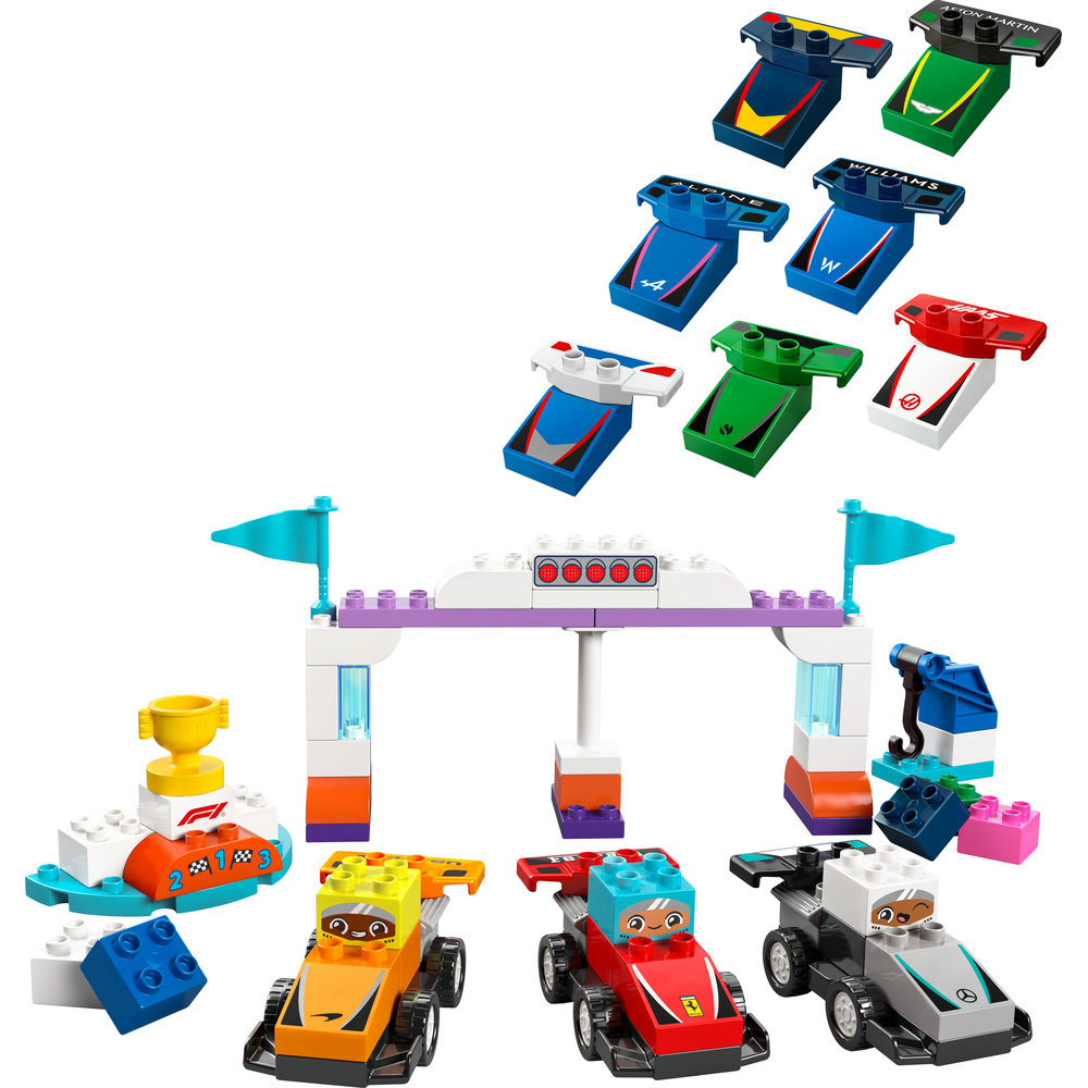 LEGO DUPLO Town F1 Team Race Cars & Drivers Building Toy for Family Fun 10445 - Image 2