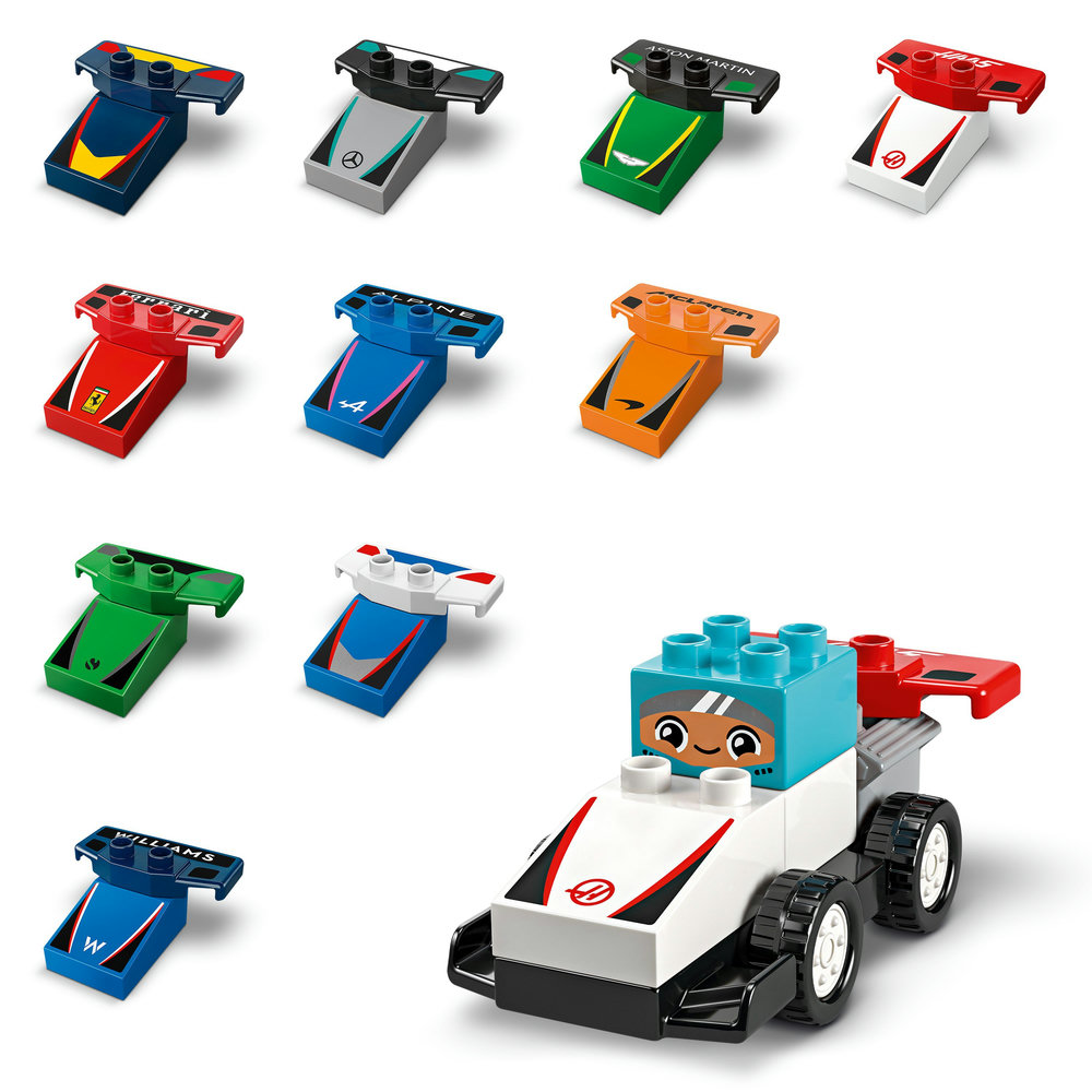 LEGO DUPLO Town F1 Team Race Cars & Drivers Building Toy for Family Fun 10445 - Image 5