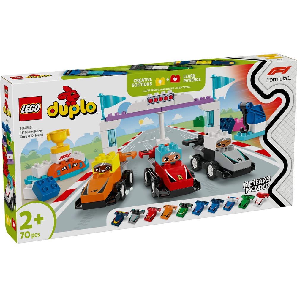 LEGO DUPLO Town F1 Team Race Cars & Drivers Building Toy for Family Fun 10445 - Image 7