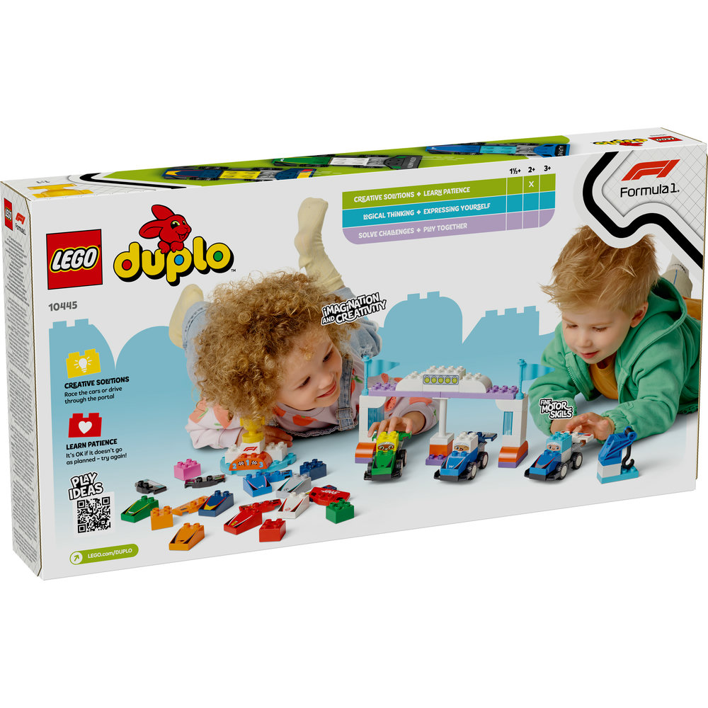 LEGO DUPLO Town F1 Team Race Cars & Drivers Building Toy for Family Fun 10445 - Image 8