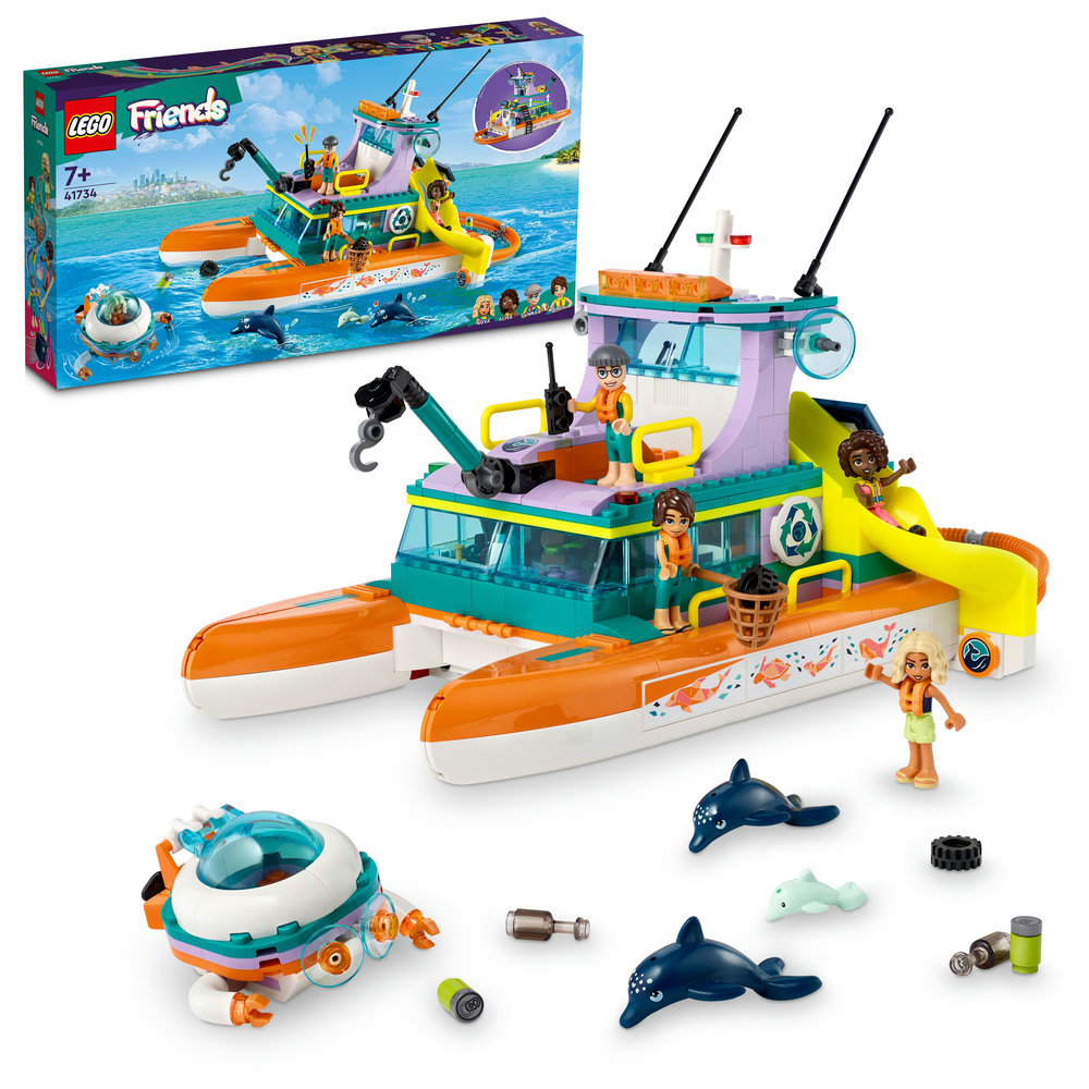 LEGO Friends Sea Rescue Boat 41734 Building Toy Set (717 Pieces) - Image 1