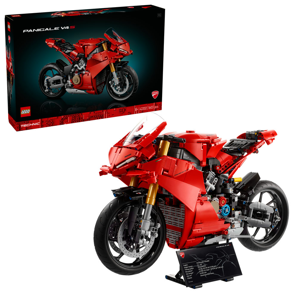 LEGO Technic Ducati Panigale V4 S Motorcycle Model Building Set 42202 - Image 1