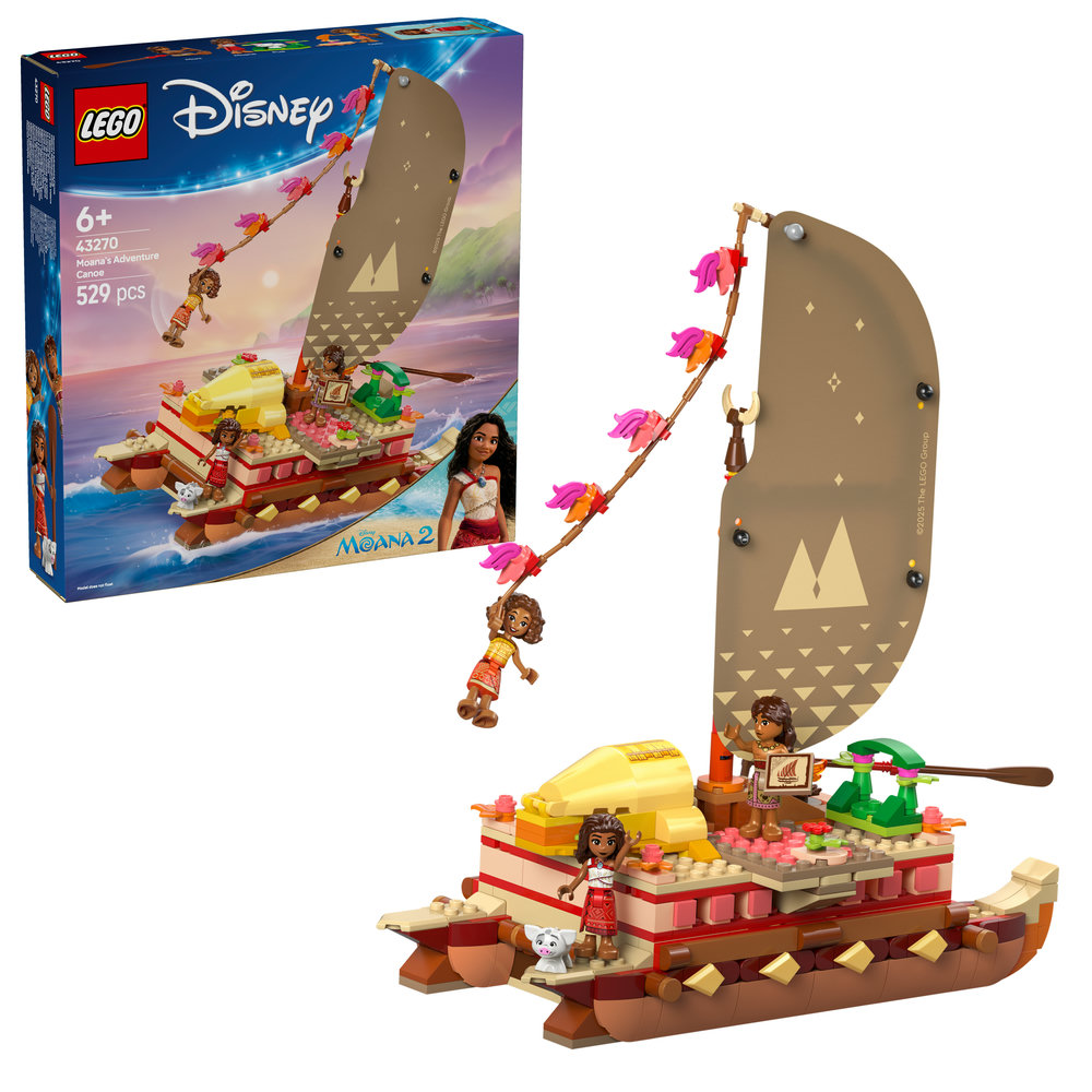 LEGO Disney Moana’s Adventure Canoe Fantasy Toy Model Kit 43270 - Image 1