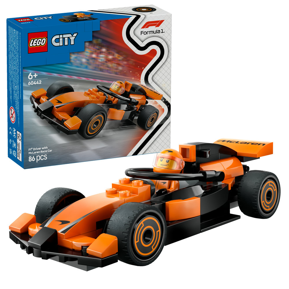 LEGO City F1 Driver with McLaren Race Car Mini Vehicle Toy Playset 60442 - Image 1