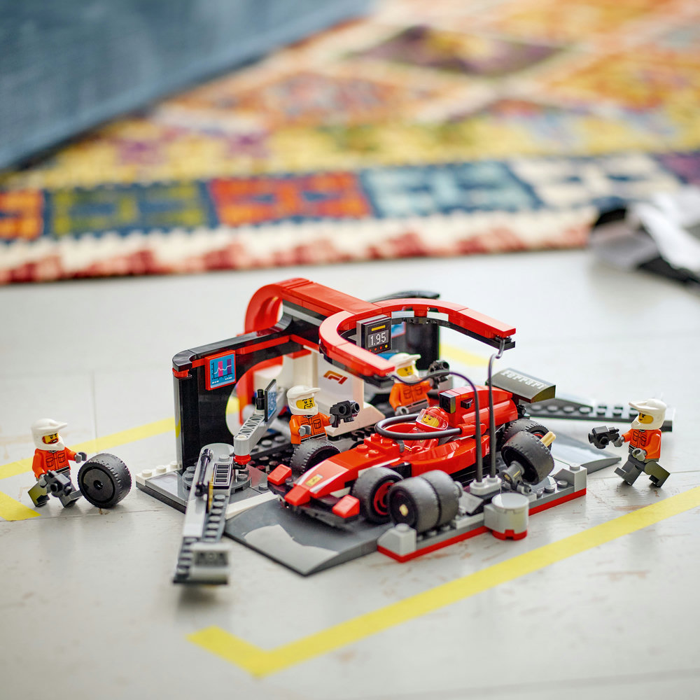 LEGO City F1 Pit Stop & Pit Crew with Ferrari Car Racing Vehicle Toy 60443 - Image 12