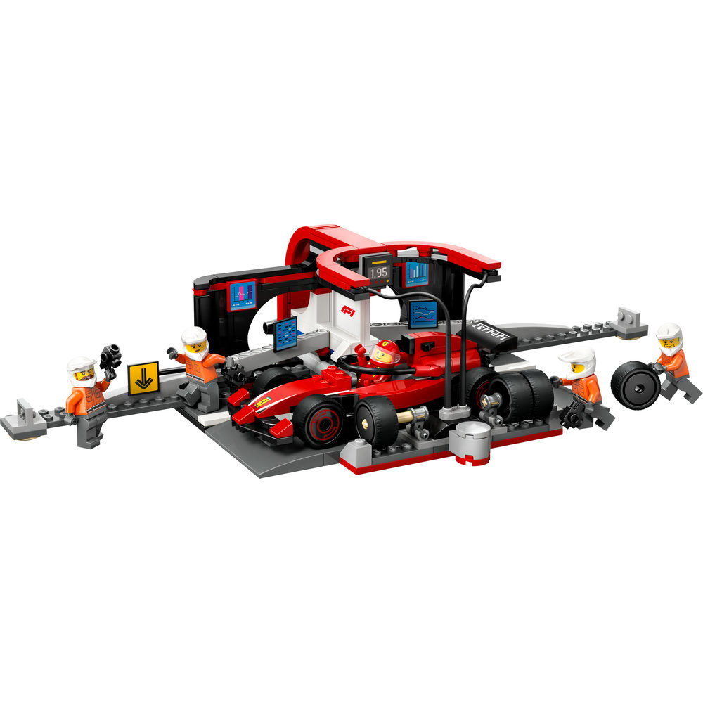 LEGO City F1 Pit Stop & Pit Crew with Ferrari Car Racing Vehicle Toy 60443 - Image 2