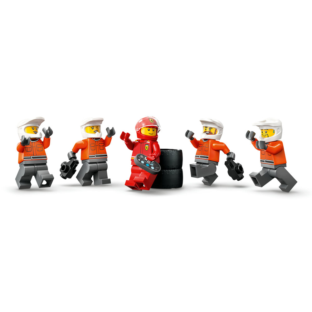 LEGO City F1 Pit Stop & Pit Crew with Ferrari Car Racing Vehicle Toy 60443 - Image 6