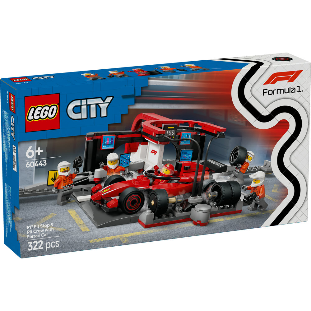 LEGO City F1 Pit Stop & Pit Crew with Ferrari Car Racing Vehicle Toy 60443 - Image 8