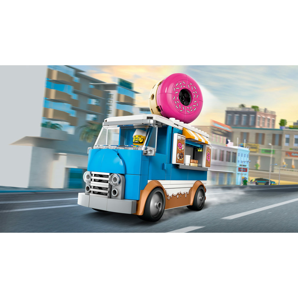 LEGO City Doughnut Truck Playset Vendor Vehicle Toy for Kids Aged 5 and over 60452 - Image 4