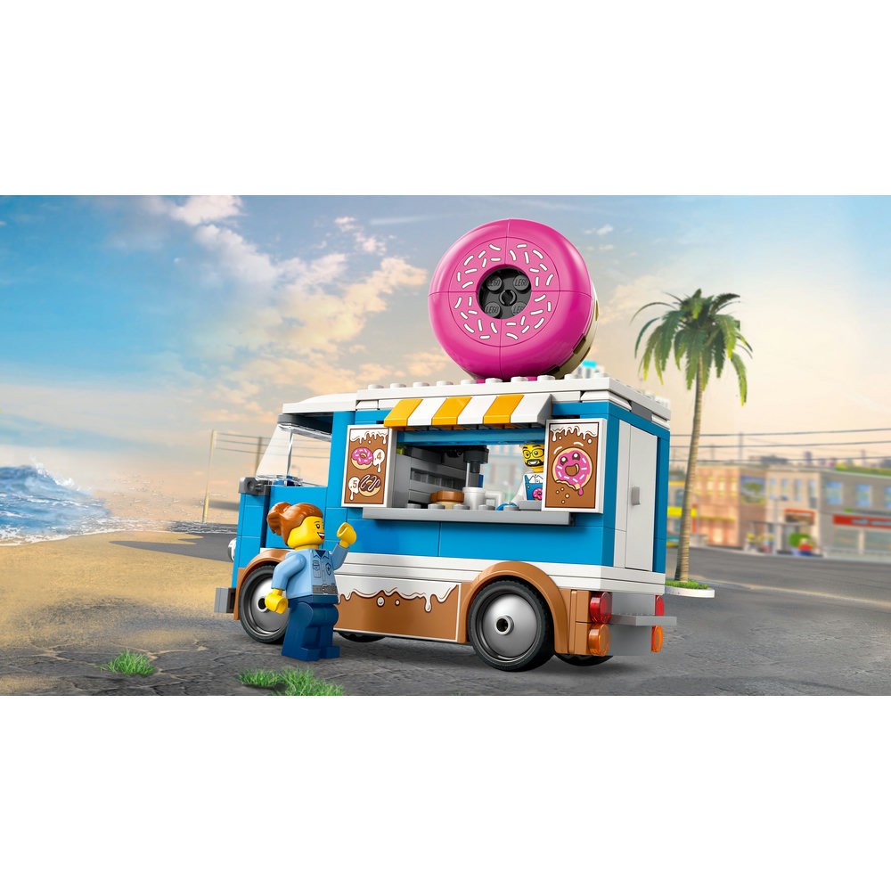 LEGO City Doughnut Truck Playset Vendor Vehicle Toy for Kids Aged 5 and over 60452 - Image 5