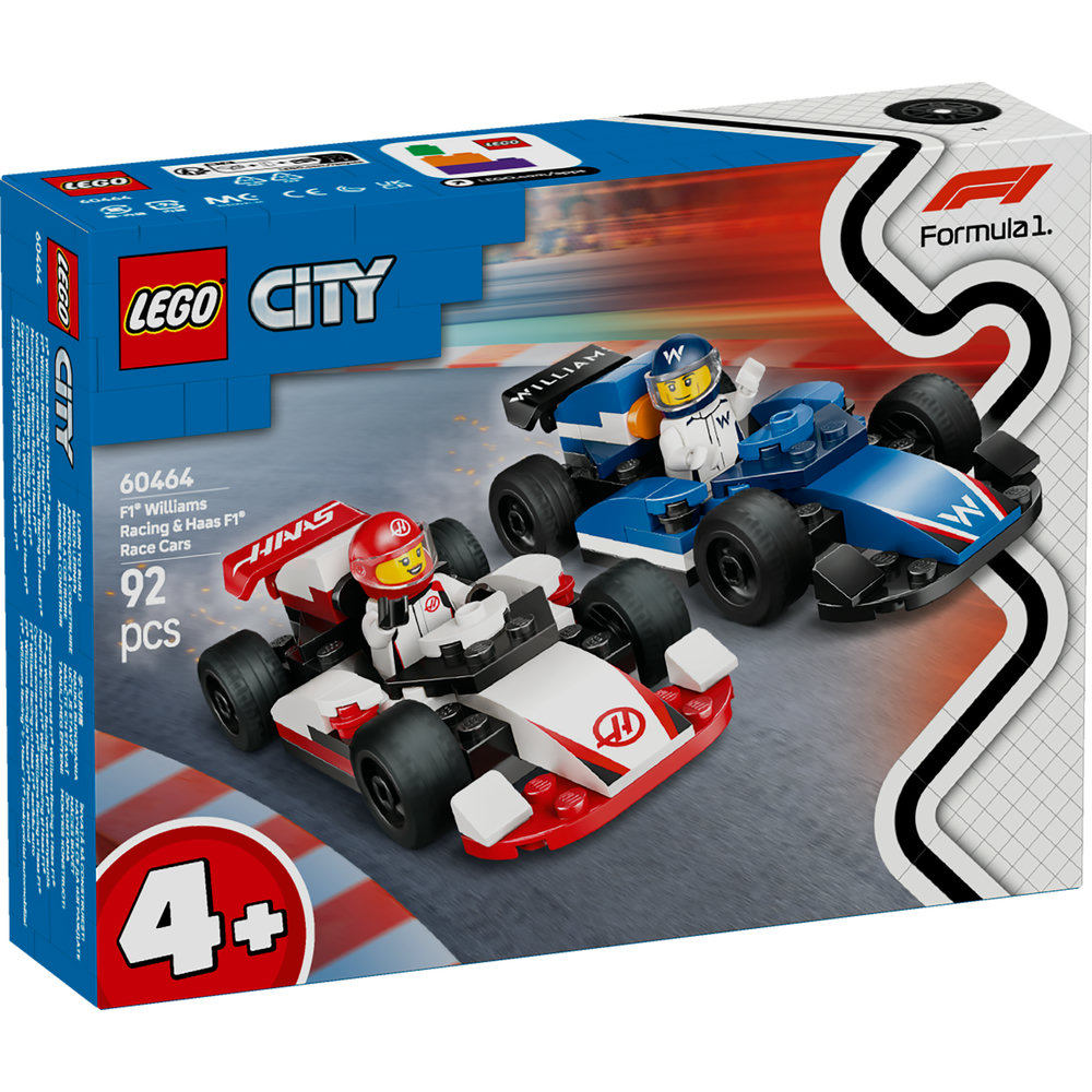 LEGO City F1 Williams Racing & Haas F1 Race Cars Vehicle Toy Set 60464 - Image 8