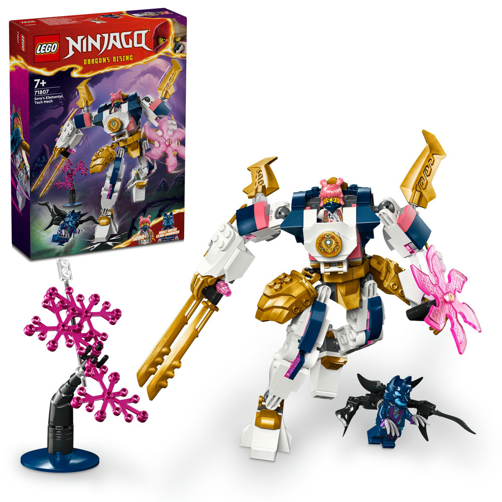 LEGO NINJAGO Sora’s Elemental Tech Mech Toy 71807 - Image 1