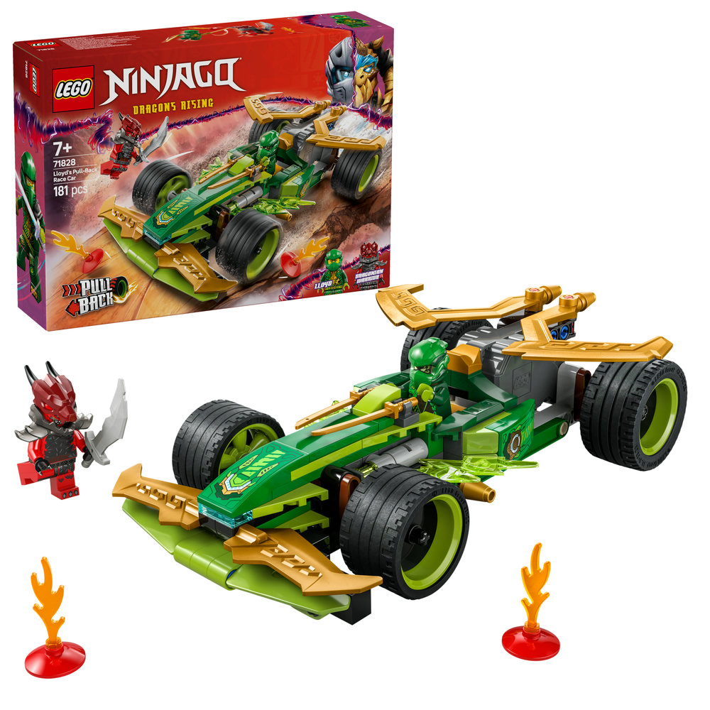 LEGO NINJAGO Lloyd’s Pull-Back Race Car Pretend Play Toy Set 71828 - Image 1