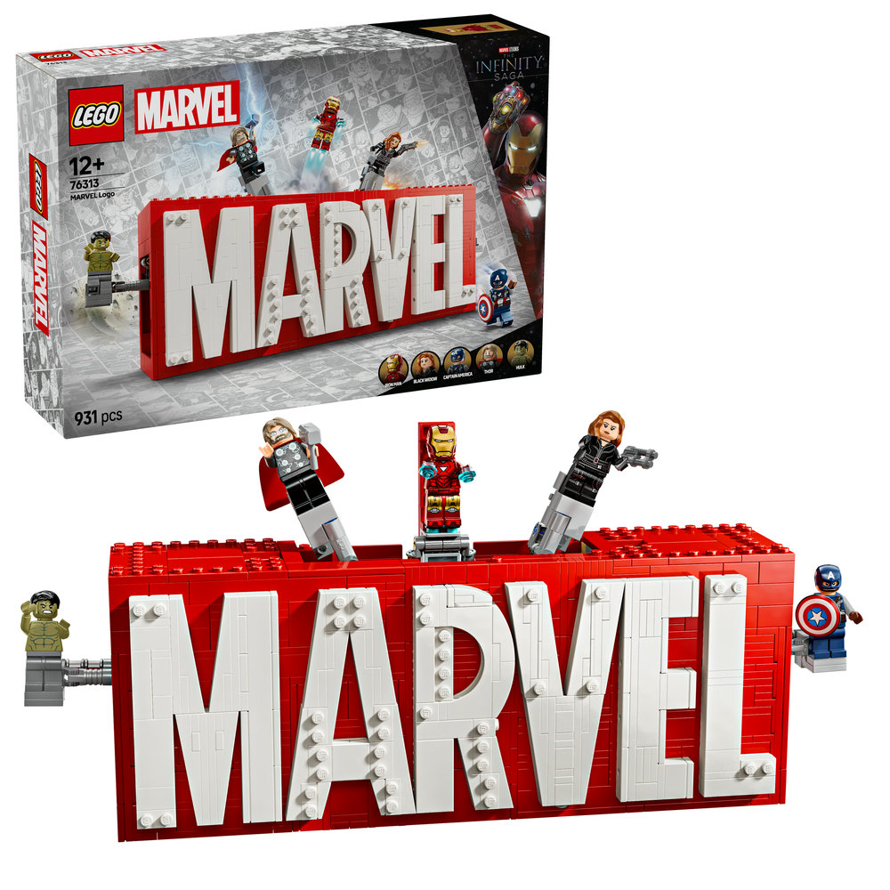 LEGO Marvel: MARVEL Logo & Minifigures Collectible, Buildable Set 76313 - Image 1