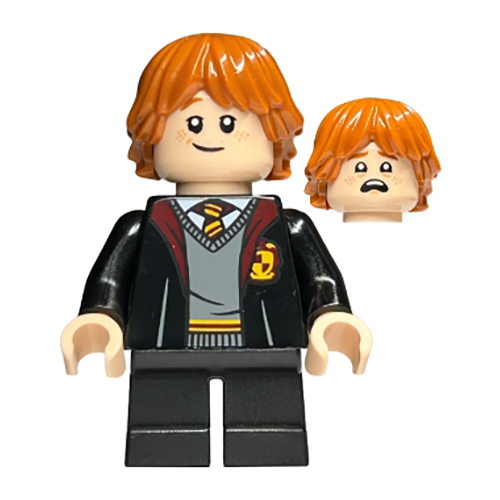 LEGO Harry Potter Ron Weasley Gryffindor Robe and Short Legs Minifigure from 76423 - Image 1