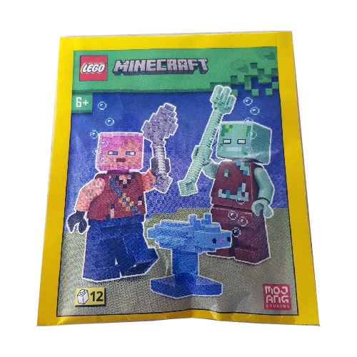 LEGO Minecraft Adventurer with Drowned and Axolotl Minifigure Foil Pack Paper Bag Set 662303 - Image 1