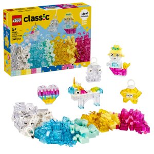 LEGO Classic Magical Transparent Box, Colourful Building Bricks Toy 11040 - Image 1