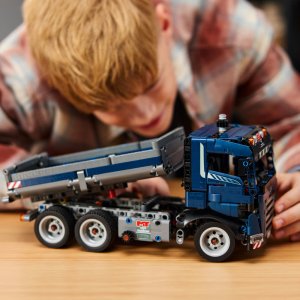 LEGO Technic Tipping Dump Truck Toy, Blue Construction Vehicle Set 42203 - Image 11