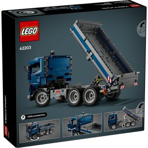 LEGO Technic Tipping Dump Truck Toy, Blue Construction Vehicle Set 42203 - Image 9